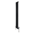 Radiador plano de columna simple negro, 1600 x 280 mm, con válvulas, diseño elegante y moderno, acabado liso y minimalista