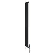 Radiador plano de columna simple negro de 1800 mm x 280 mm con válvulas, diseño moderno y acabado liso, ideal para espacios elegantes