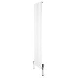 Radiador plano de columna simple en color blanco, con válvulas, dimensiones 1800 mm x 420 mm, diseño moderno y elegante