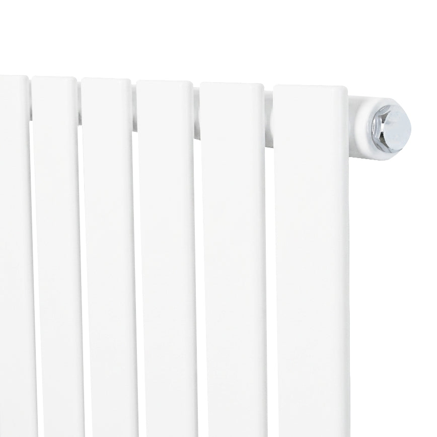 Radiador plano de columna simple en color blanco, con diseño moderno y acabado liso, mide 1800 mm x 420 mm, ideal para calefacción