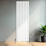 Radiador plano de columna simple blanco, 1800 mm x 560 mm, con válvulas, diseño moderno y elegante, ideal para espacios contemporáneos