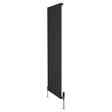 Radiador plano de columna simple negro de 1800 mm x 560 mm con válvulas, diseño elegante y moderno, acabado liso y minimalista