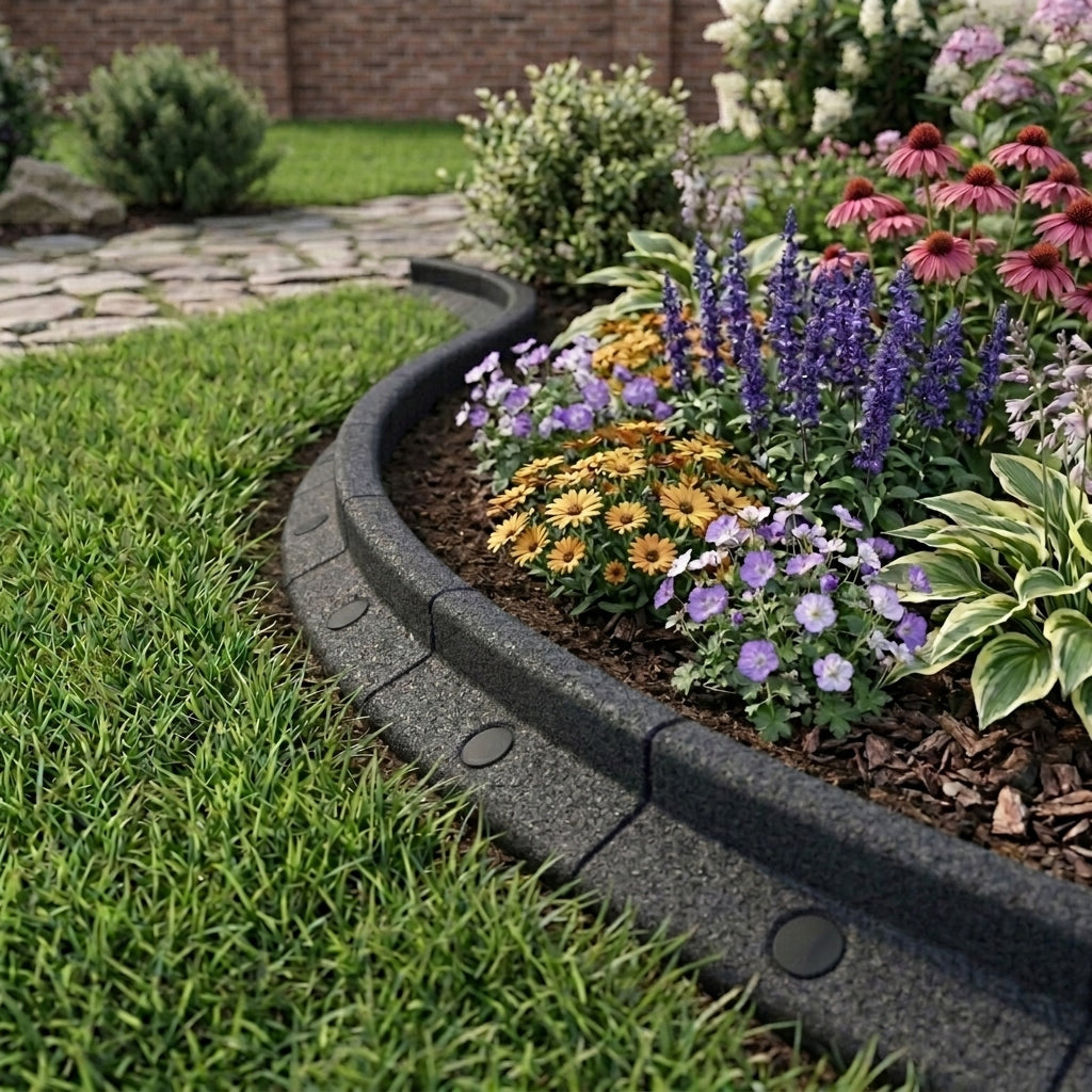 Bordura Flexible para Jardín 4 x 1.2 m con Mazo – Negra
