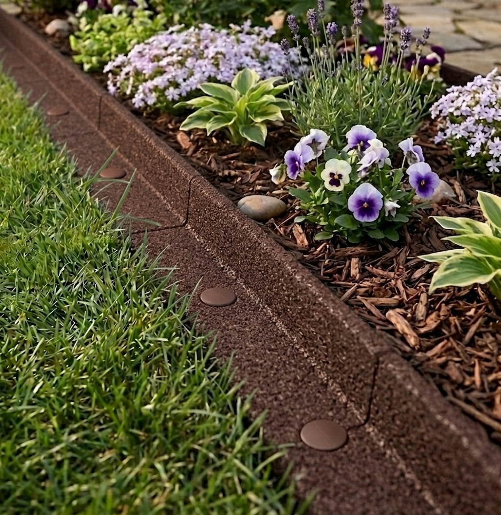 Bordura Flexible para Jardín 26 x 1.2 m con Mazo – Marrón