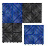 Baldosas Polipropileno con canales de ventilación (240un) y Bordes - Negro (120un) y Azul(120un)