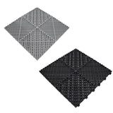 Baldosas Polipropileno (120un) y Bordes -  Gris (90un) y Negro (30un)+ Luz LED Hexagonal de Techo