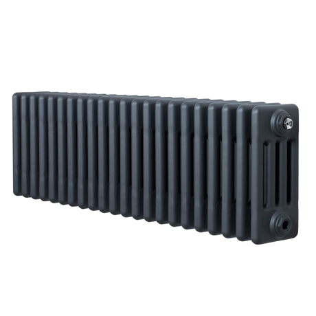 Radiador tradicional de 4 columnas en gris antracita, con un diseño rectangular y superficie lisa, ideal para calefacción eficiente