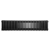 Radiador tradicional de 4 columnas en color negro, con diseño alargado y superficie lisa, ideal para calefacción eficiente