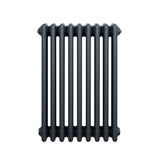 Radiador tradicional de 4 columnas en gris antracita, con un acabado liso y elegante, ideal para calefacción en espacios modernos