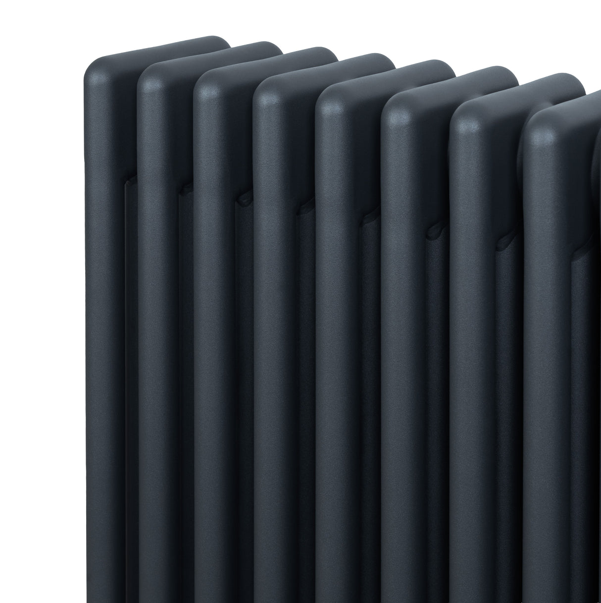 Radiador tradicional de 4 columnas en gris antracita, con un diseño elegante y acabado liso, ideal para calefacción eficiente