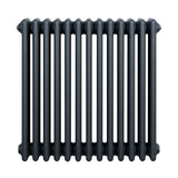 Radiador tradicional de 4 columnas en gris antracita, con un diseño robusto y texturizado, ideal para calefacción eficiente