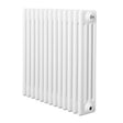 Radiador tradicional de 4 columnas en color blanco, con un diseño rectangular y superficie lisa, ideal para calefacción eficiente