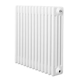 Radiador tradicional de 4 columnas en color blanco, con un diseño rectangular y superficie lisa, ideal para calefacción eficiente
