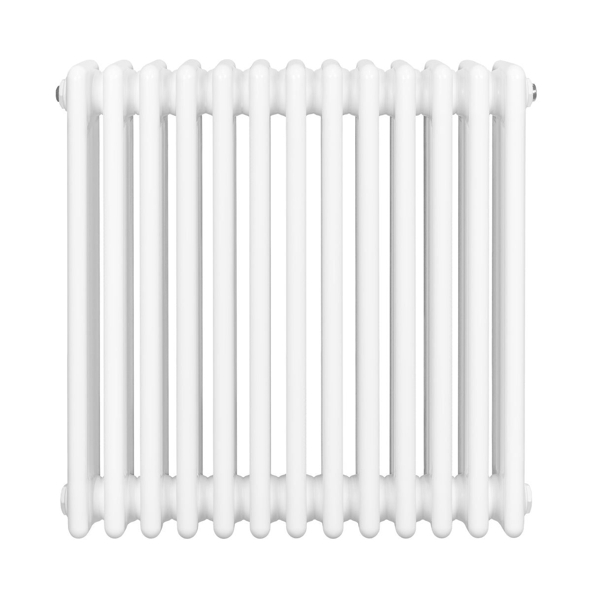 Radiador tradicional de 4 columnas en color blanco, con acabado liso y diseño compacto, ideal para calefacción eficiente en espacios reducidos
