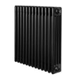 Radiador tradicional de 4 columnas en color negro, con un diseño elegante y acabado liso, ideal para calefacción eficiente
