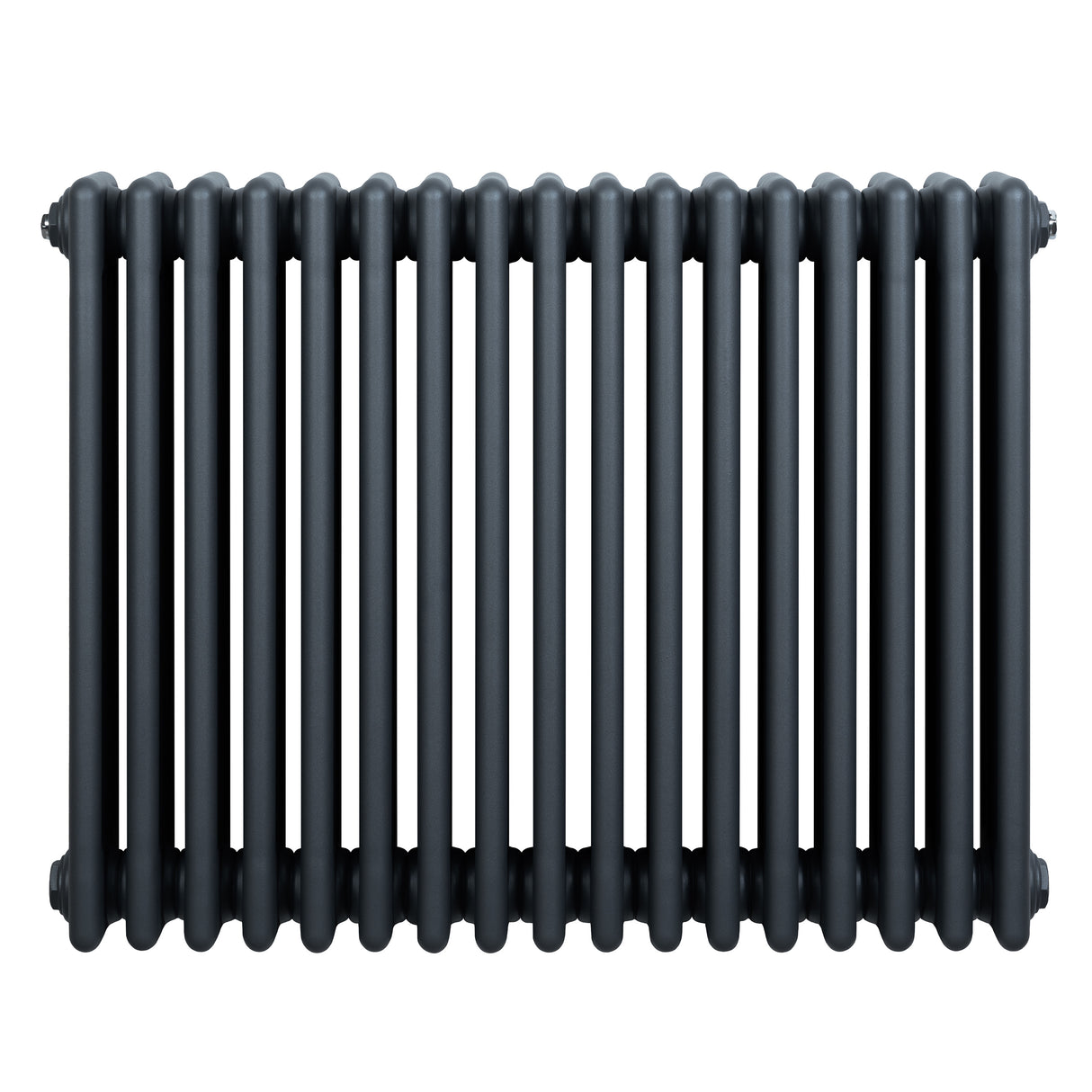 Radiador tradicional de 4 columnas en gris antracita, con acabado liso y diseño robusto, ideal para calefacción eficiente
