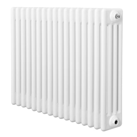 Radiador tradicional de 4 columnas en color blanco, con un acabado liso y brillante, ideal para calefacción en espacios interiores