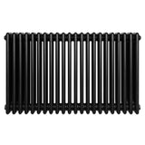 Radiador tradicional de 4 columnas en color negro, con acabado brillante y diseño rectangular, ideal para calefacción eficiente