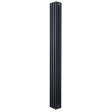 Radiador tradicional de 4 columnas en gris antracita, con diseño alargado y textura lisa, ideal para espacios modernos y elegantes