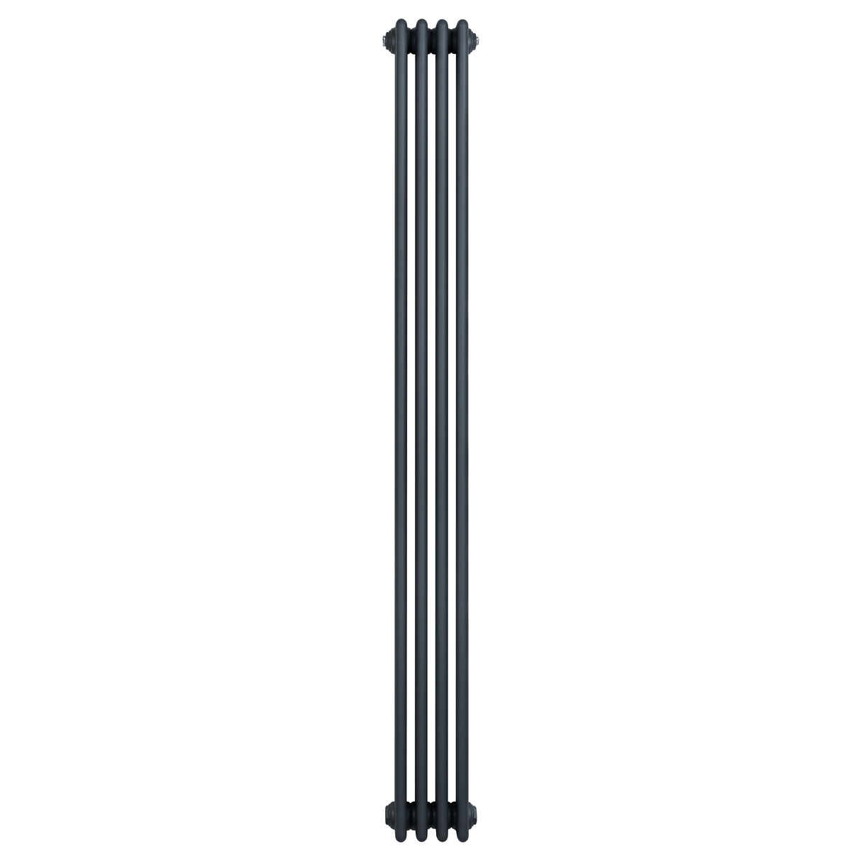 Radiador tradicional de 4 columnas en gris antracita, con un diseño vertical y acabado liso, ideal para calefacción eficiente