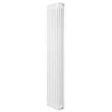 Radiador tradicional de 4 columnas en color blanco, con un diseño vertical y acabado liso, ideal para espacios modernos y elegantes