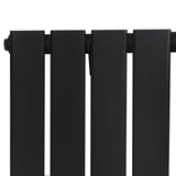 Radiador de columna única de 600 mm x 910 mm en color negro, con un acabado mate y diseño moderno de líneas rectas y texturizadas