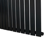 Radiador de columna única negro, 600 mm x 910 mm, con acabado liso y moderno, ideal para calefacción eficiente en espacios reducidos