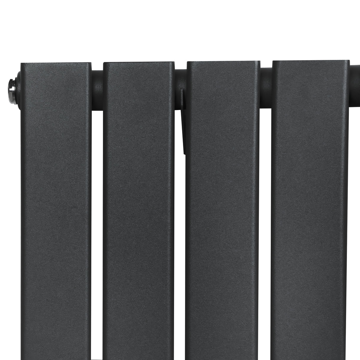 Radiador de columna única en gris antracita, con acabado mate y diseño moderno, ideal para calefacción eficiente y elegante