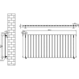Radiador de columna única blanco de 600 mm x 1400 mm, con diseño rectangular y superficie lisa, ideal para calefacción eficiente