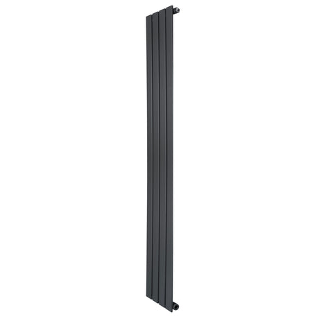 Radiador de columna única en gris antracita, con diseño vertical y superficie lisa, mide 1600 mm de alto y 280 mm de ancho