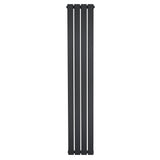 Radiador de columna única en gris antracita, con un diseño vertical y líneas rectas, ideal para espacios modernos y elegantes