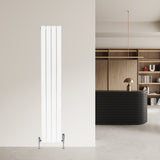 Radiador de columna única blanco de 1600 mm x 280 mm, con un diseño moderno y elegante, ideal para espacios contemporáneos