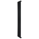 Radiador de columna única negro, 1600 mm x 280 mm, con diseño moderno y acabado liso, ideal para espacios contemporáneos