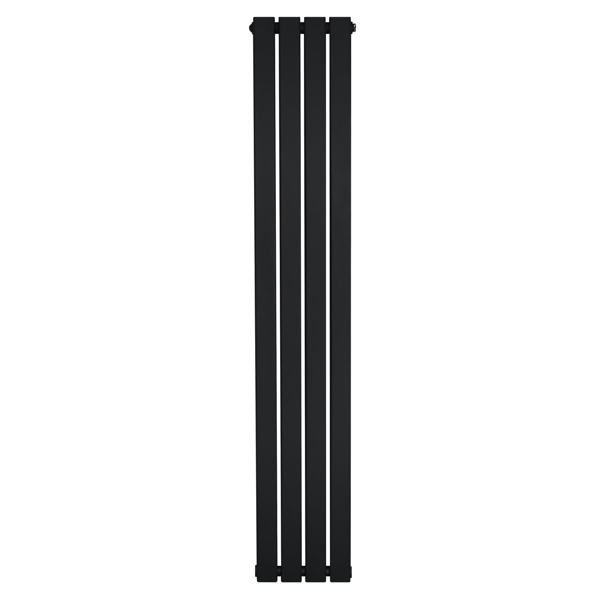 Radiador de columna única negro, 1600 mm de alto y 280 mm de ancho, con un diseño elegante y acabado mate que complementa cualquier espacio