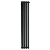 Radiador de columna única negro, 1600 mm de alto y 280 mm de ancho, con un diseño elegante y acabado mate que complementa cualquier espacio