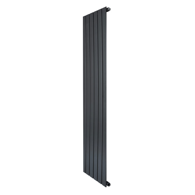 Radiador de columna única en gris antracita, con diseño vertical y acabado liso, ideal para espacios modernos y elegantes