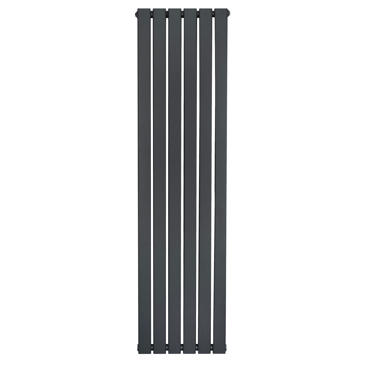 Radiador de columna única en gris antracita, con un diseño vertical y moderno, mide 1600 mm de alto y 420 mm de ancho