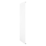 Radiador de columna única en color blanco, con un diseño vertical y acabado liso, mide 1600 mm de alto y 420 mm de ancho
