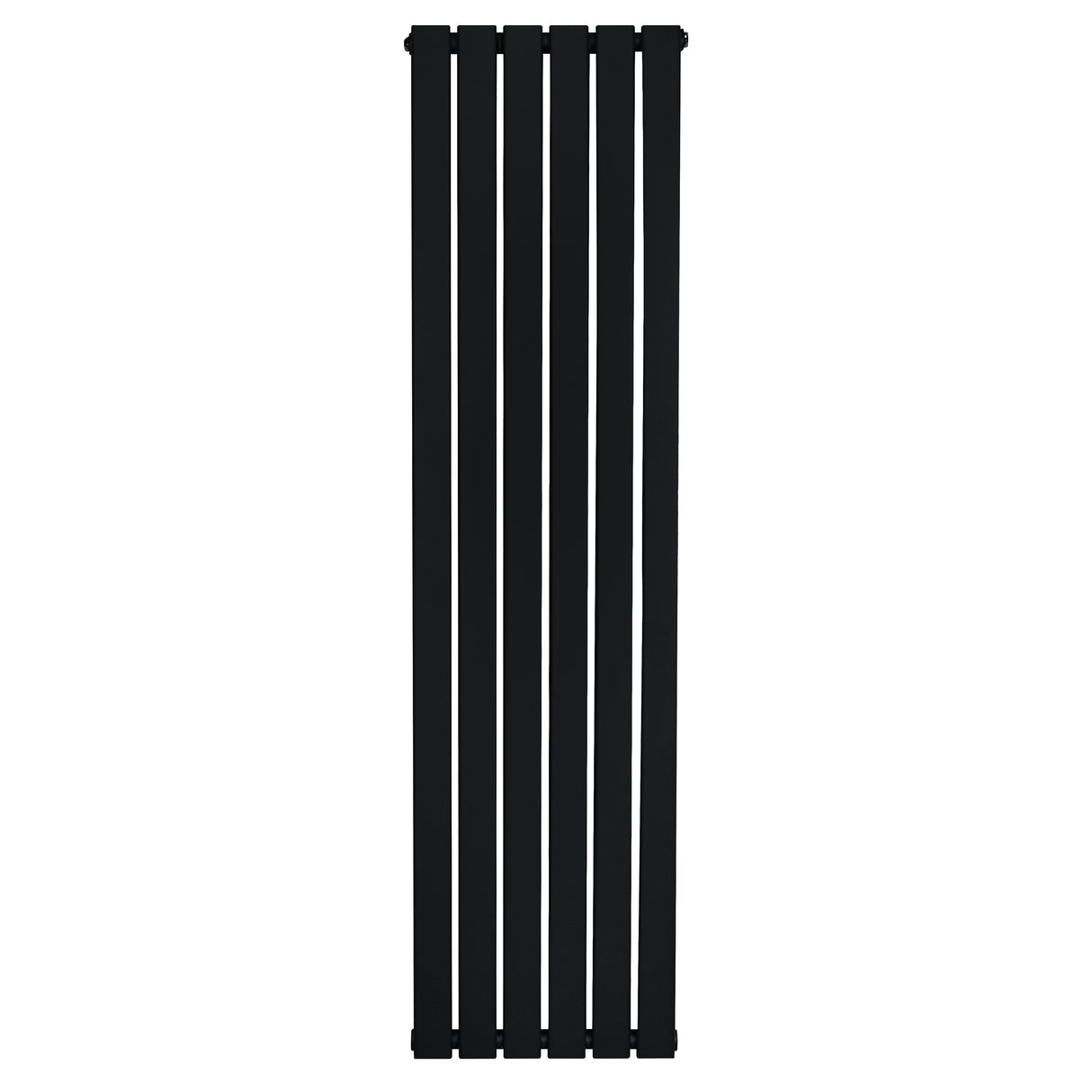 Radiador de columna única negro, 1600 mm x 420 mm, con diseño vertical y líneas rectas que aportan elegancia y modernidad