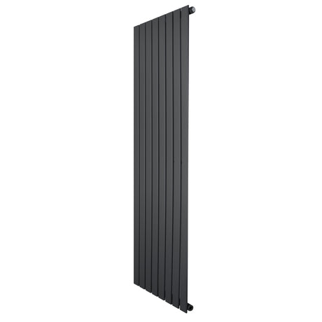 Radiador de columna única en gris antracita, con diseño vertical y acabado liso, mide 1600 mm x 560 mm, ideal para espacios modernos