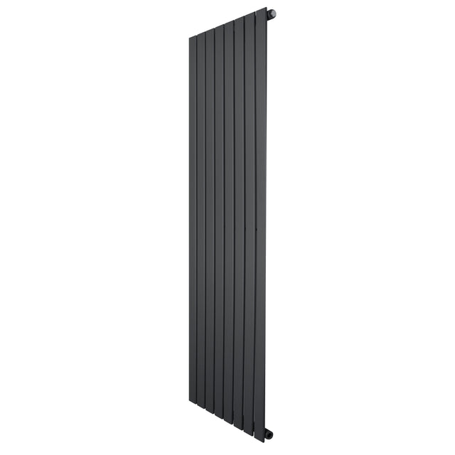 Radiador de columna única en gris antracita, con diseño vertical y acabado liso, mide 1600 mm x 560 mm, ideal para espacios modernos