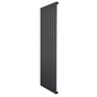 Radiador de columna única en gris antracita, con diseño vertical y acabado liso, mide 1600 mm x 560 mm, ideal para espacios modernos