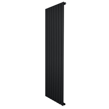 Radiador de columna única negro de 1600 mm x 560 mm, con diseño vertical y acabado liso, ideal para espacios modernos y elegantes