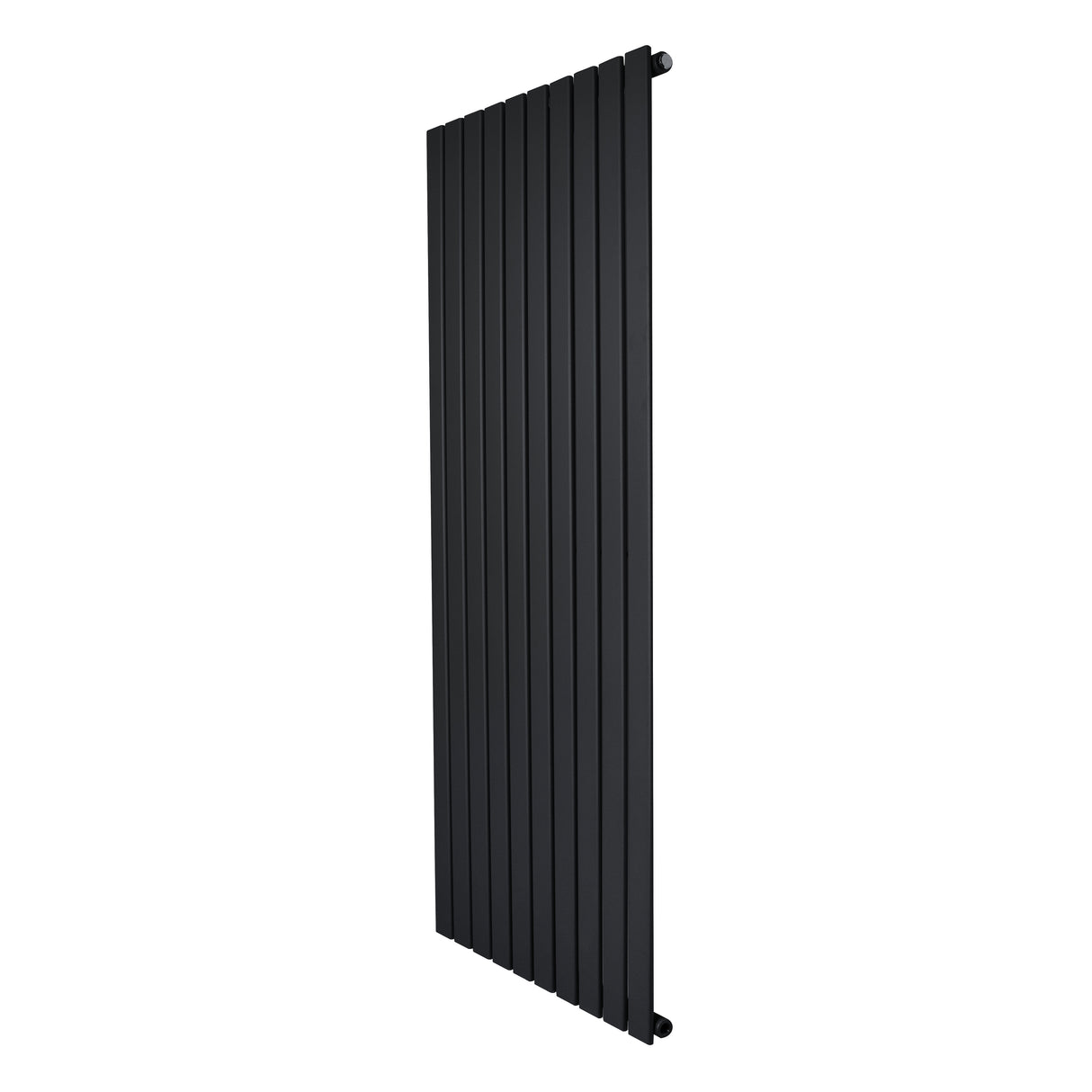 Radiador de columna única negro de 1600 mm x 700 mm, con un diseño vertical y acabado liso que aporta elegancia y calidez al espacio
