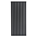 Radiador de columna única negro de 1600 mm x 700 mm, con diseño vertical y acabado mate, ideal para espacios modernos y elegantes