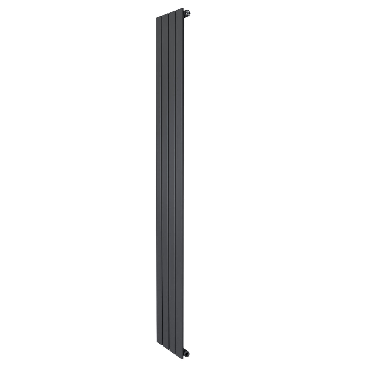 Radiador de columna única en gris antracita, mide 1800 mm de alto y 280 mm de ancho, con un diseño moderno y elegante
