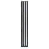 Radiador de columna única en gris antracita, con un diseño vertical y líneas limpias, ideal para espacios modernos y elegantes