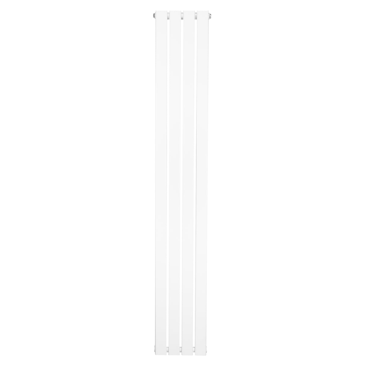 Radiador de columna única blanco de 1800 mm x 280 mm, con un diseño vertical y superficie lisa que aporta elegancia y calidez al espacio