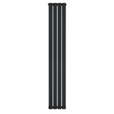 Radiador de columna única negro de 1800 mm x 280 mm, con un diseño elegante y moderno, ideal para espacios contemporáneos
