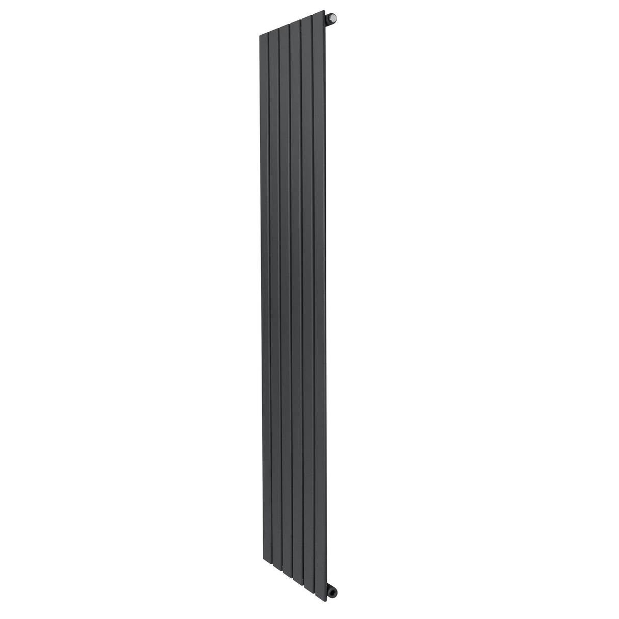 Radiador de columna única en gris antracita, con diseño vertical, acabado liso y moderno, ideal para espacios contemporáneos